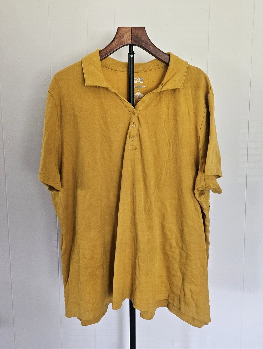 Women's Croft & Barrow Polo Shirt - Mustard Yellow Size 3X